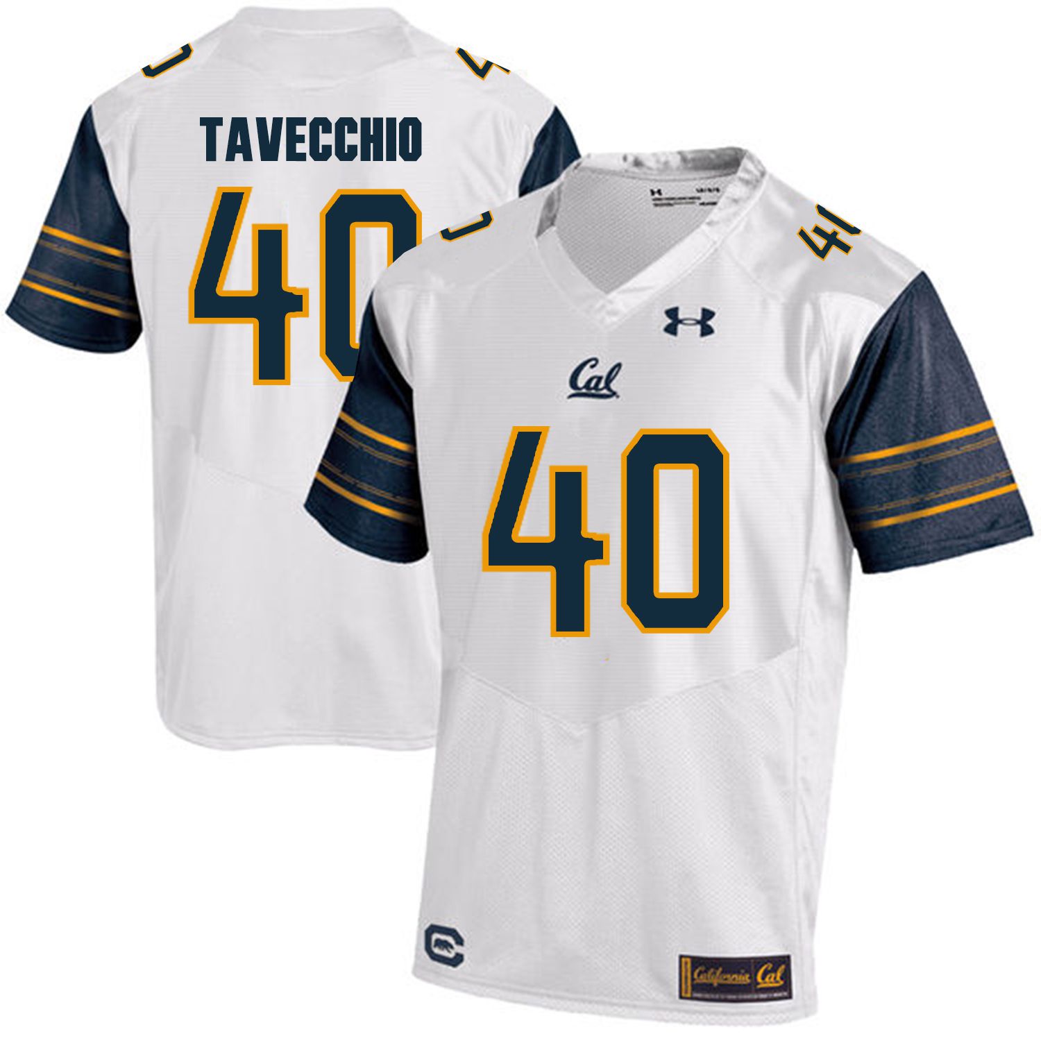 Men California Golden Bears #40 Giorgio Tavecchio White Customized NCAA Jerseys1->customized ncaa jersey->Custom Jersey